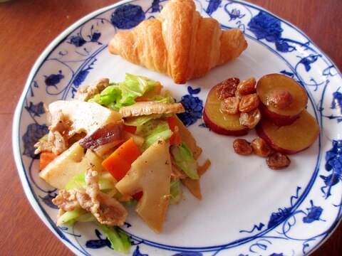 朝から美味しい野菜いためのワンプレート